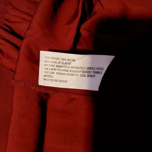 Future Collective Womens Red Long Sleeve Button-Up Smocked Waist Midi Dress M - Picture 9 of 10